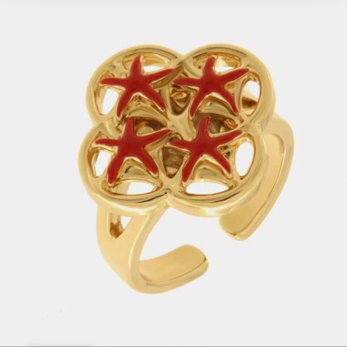 Anello in Metallo stelle marine rosse