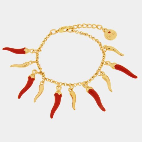 Bracciale in Metallo con cornetti rossi e dorati