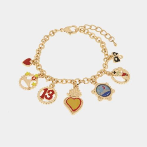 Bracciale in Metallo cuo cuore sacro, Vesuvio, San Gennaro, maschera, 13