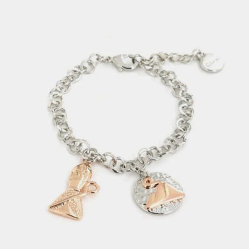 Bracciale in Metallo con San Gennaro pendente e medaglia con vesuvio