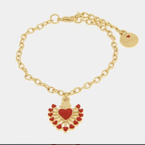 Bracciale in Metallo con cuore rosso