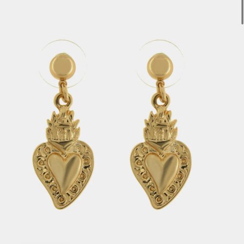 Orecchini in Metallo cuore sacro con corona