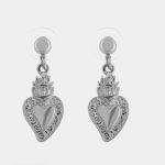 Orecchini in Metallo cuore sacro con corona