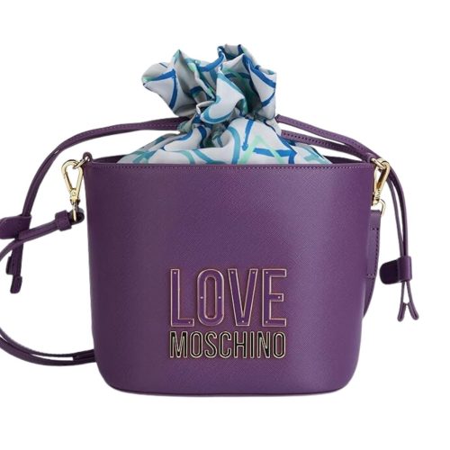 BORSA PU VIOLA+NYLON PRINTED