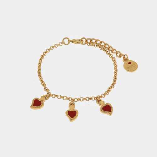 Bracciale in Metallo con cuori sacri pendenti