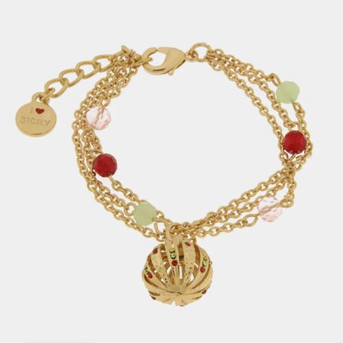 Bracciale in metallo multiflip con pendente zirconato