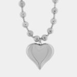 Collana in Acciaio cuore bombato