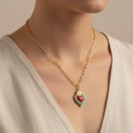 collana cuore azzurro