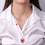cuore blu collana