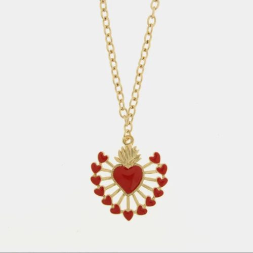 Collana in Metallo con cuore rosso