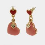 Orecchini in Metallo con cuore rosa e cuori zirconanti